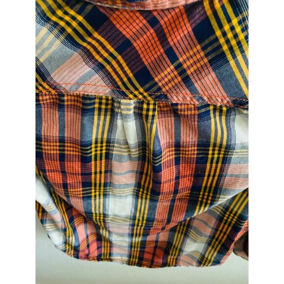 Cat & Jack Plaid Button Down Collared Shirt Size XS 4/5 - Picture 2 of 4